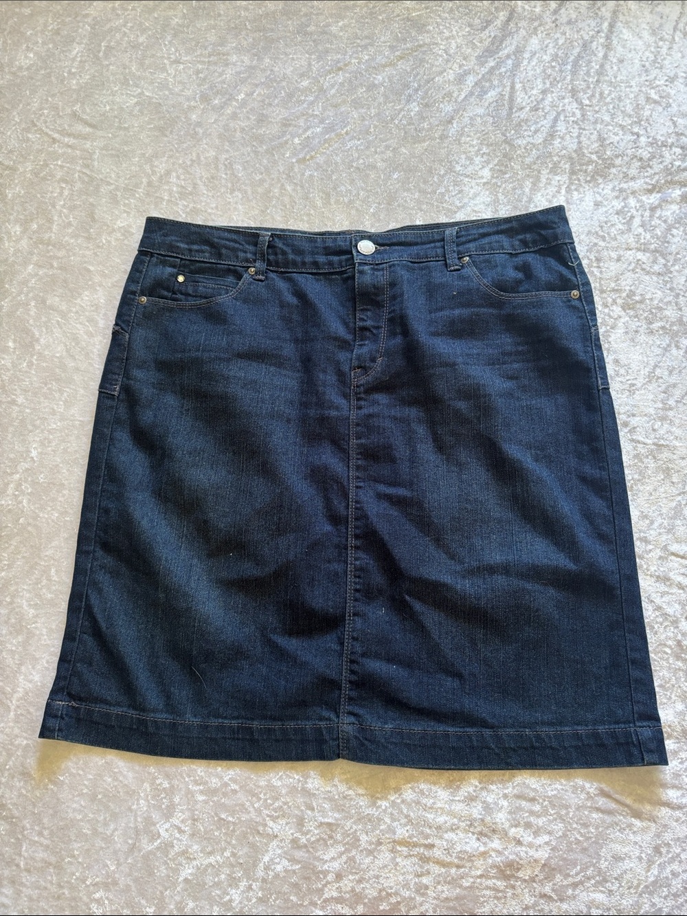 Style & Co. Dark Wash Denim Pencil Skirt Size 14 Stretch Jean Skirt Pencil